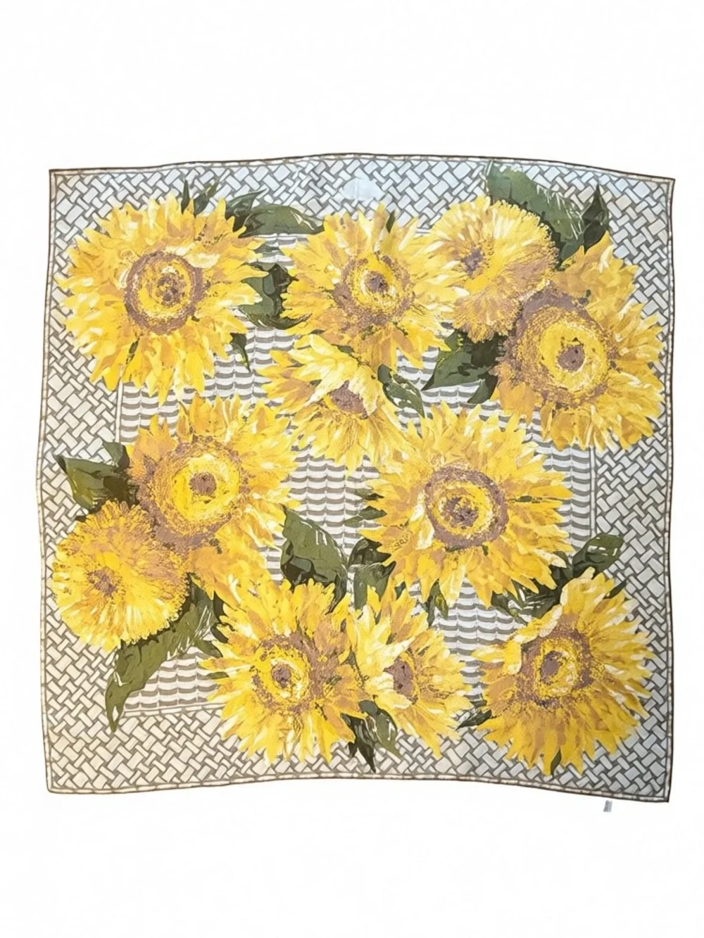 Gucci Sunflower Silk Scarf 35” Large Square Floral Italy Tom Ford Era